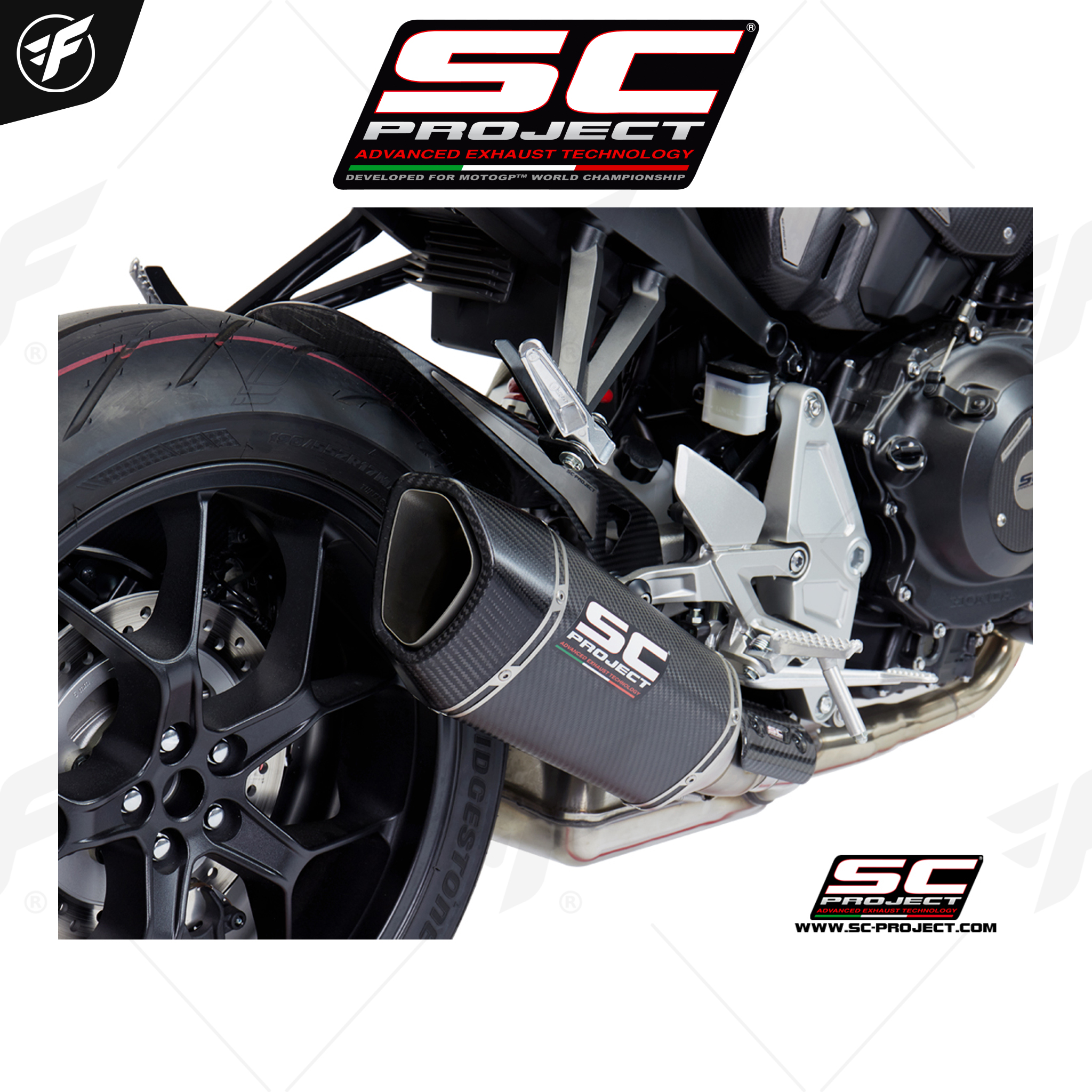 HONDA CB1000R (2018 - 2020) SC1-R Muffler, with carbon fiber end cap
