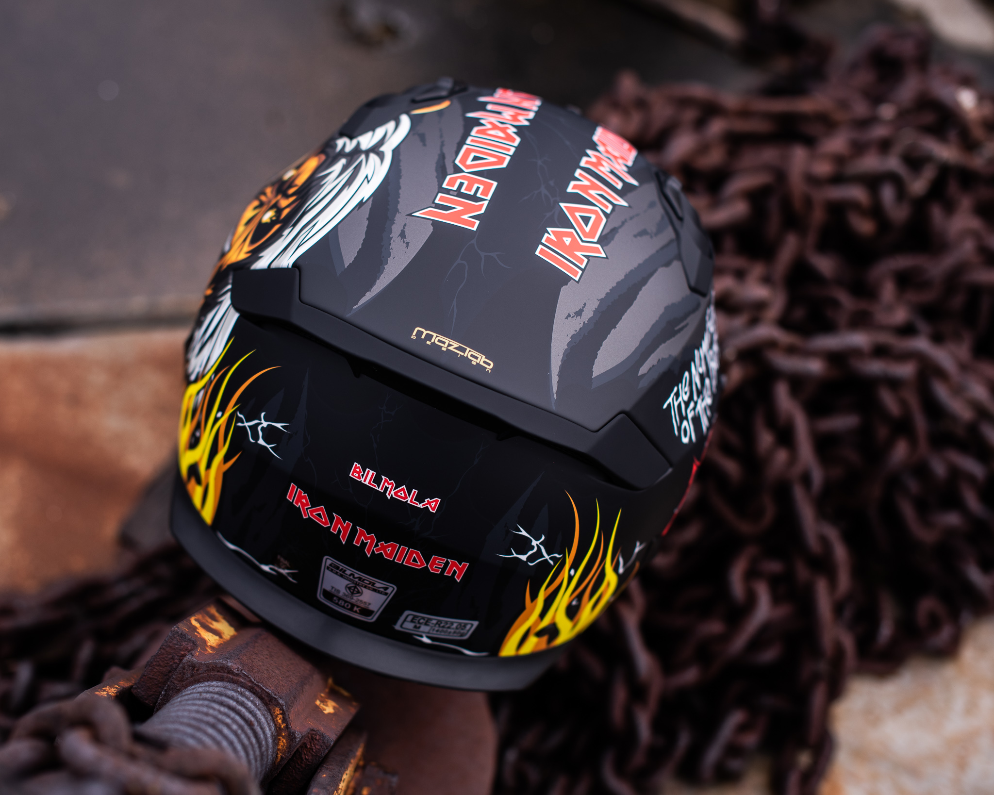 หมวกกันน็อคเต็มใบ Bilmola รุ่น SPIKER Iron Maiden LIMITED EDITION The Number of The Beast Back