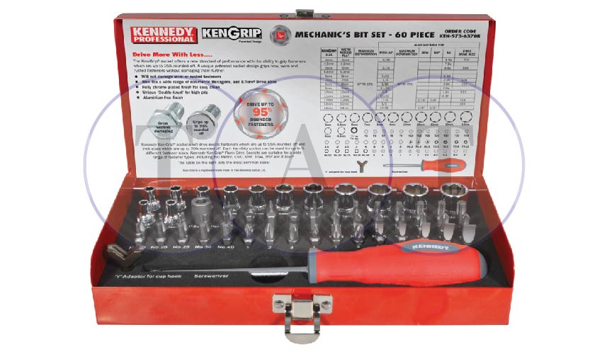 ชุดดอกไขควง 60 ชิ้น/ชุด MECHANIC 'S SCREWDRIVER BIT SET KENNEDY