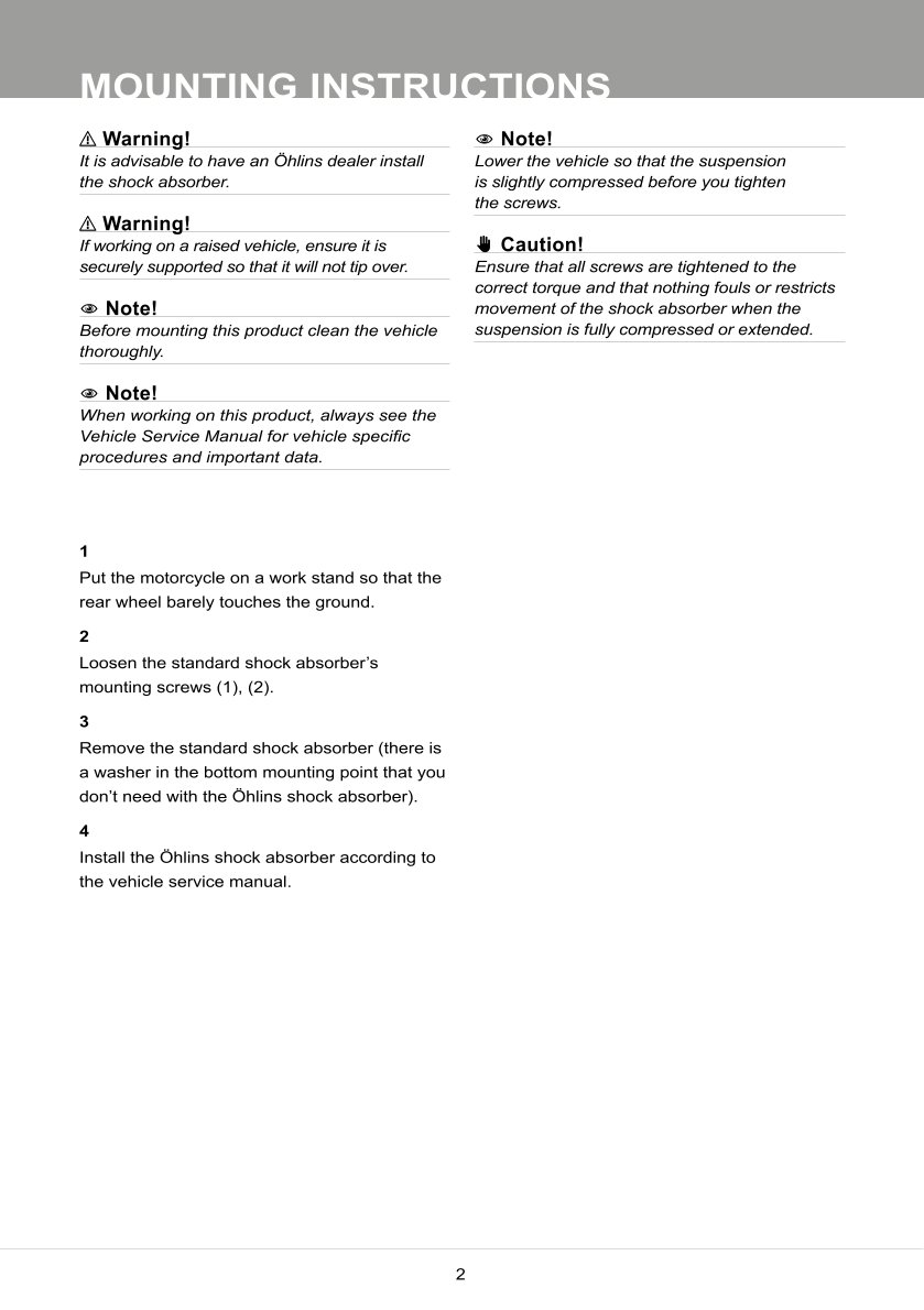 โช๊คหลังแต่ง Ohlins DU615 For Ducati Scrambler Nightshift ปี 2021-2022