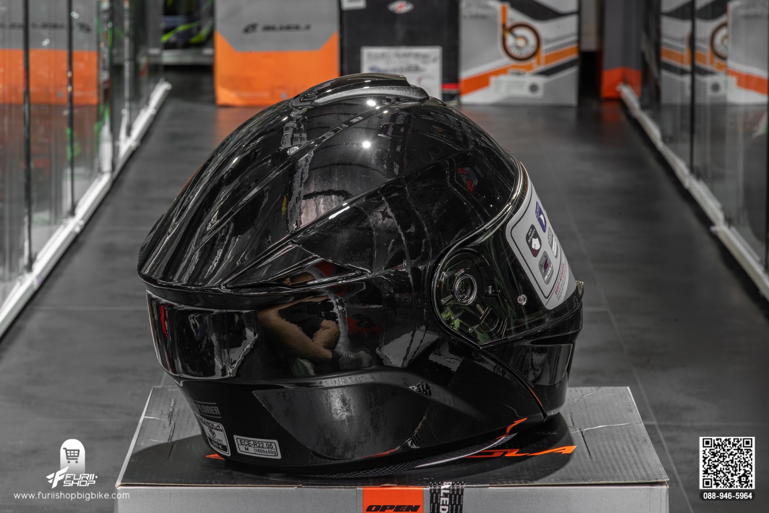 หมวกกันน็อค BIMOLA EXPLORER PLAIN BLACK (GLOSSY)