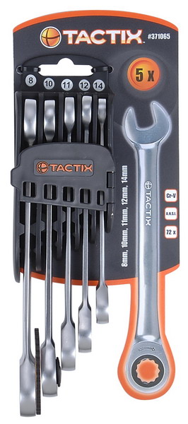 ประแจแหวนข้างฟรี ชุด 371065 TACTIX 5ตัวชุด