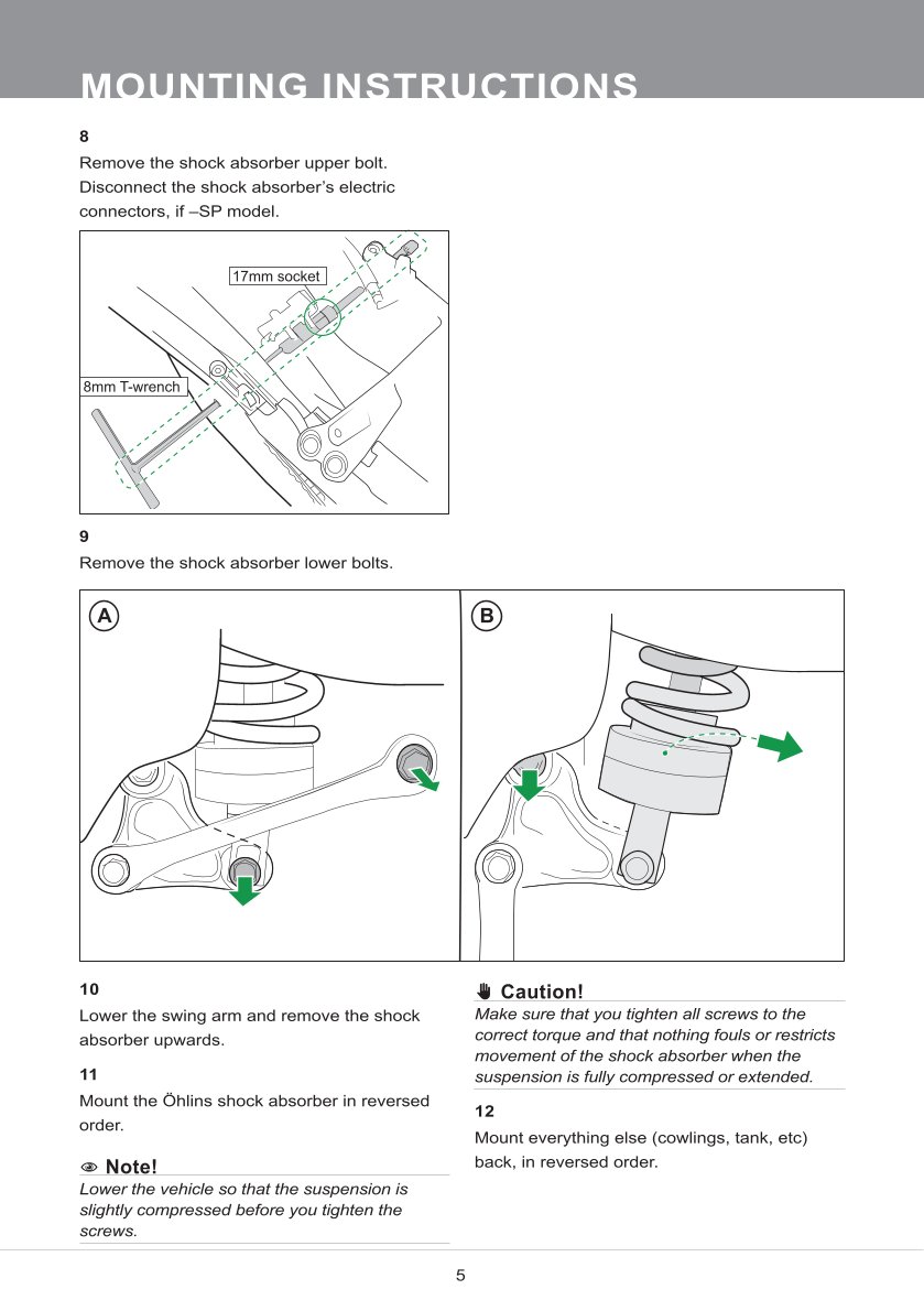 โช๊คหลังแต่ง Ohlins HO568 For Honda CBR1000RR-R SP (Öhlins FL 941) ปี 2020-2023