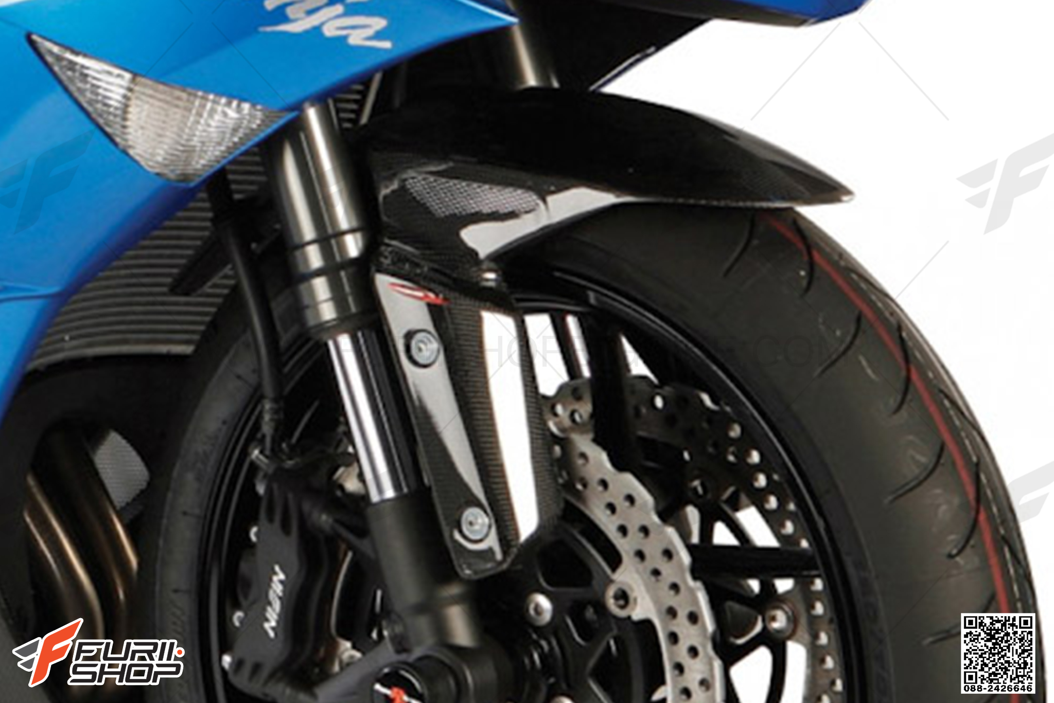 บังโคลนหน้าเพรียวเคฟล่า POWERBRONZE FOR KAWASAKI ZX6R 2019