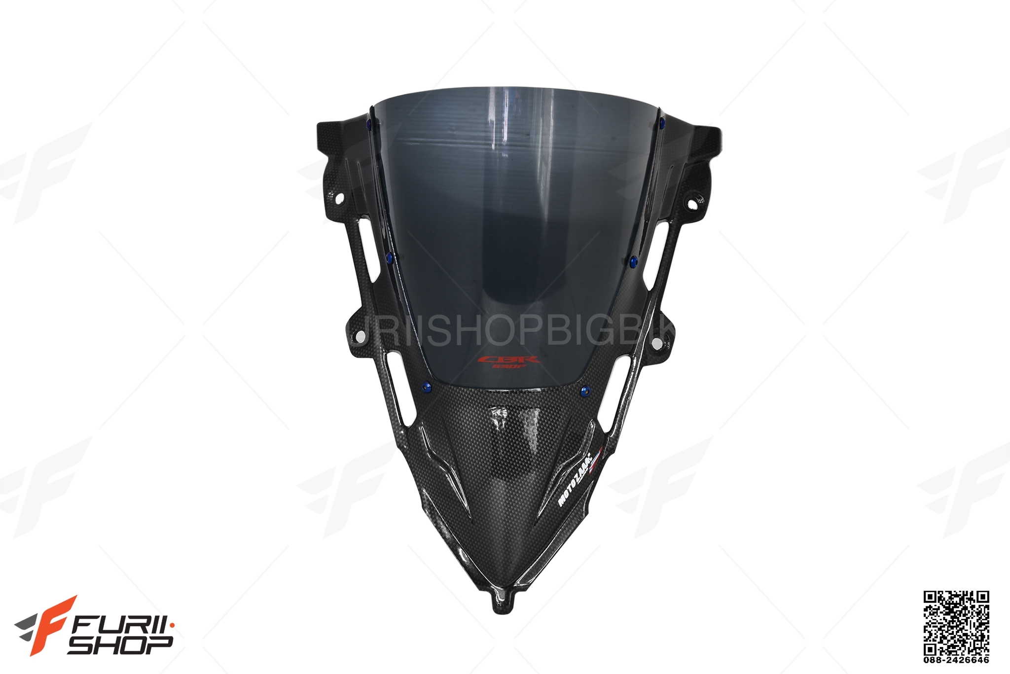 ชิวหน้า MOTOZAAA คาร์บอน FOR HONDA CBR650R 2019 สโม้ค