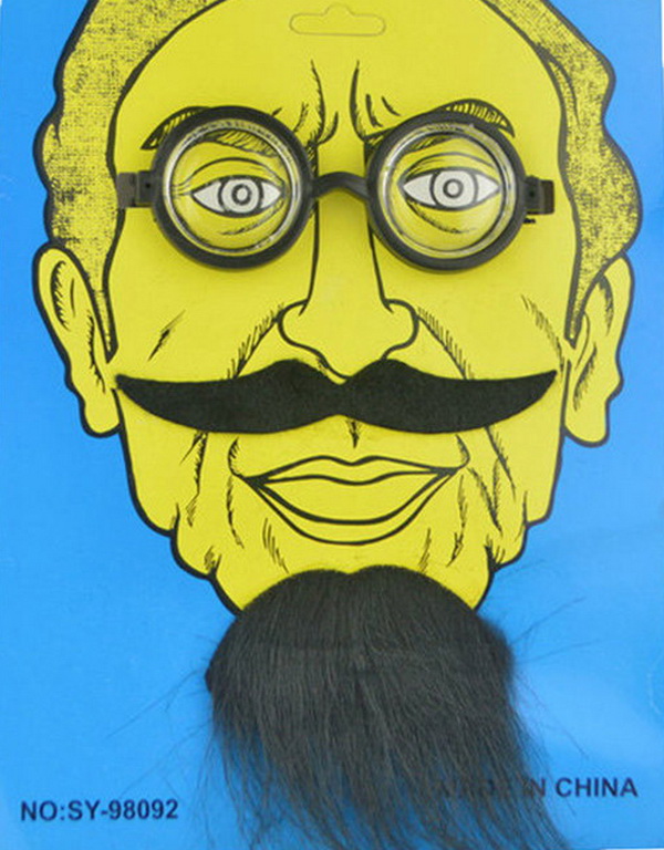 หนวดเคราแฟนซี +แว่น เคราปลอม สำหรับ การแสดง ปาร์ตี้ คอสเพลย์ Fancy Fake Mustache+ Beard Chin+Glass for Funny Party