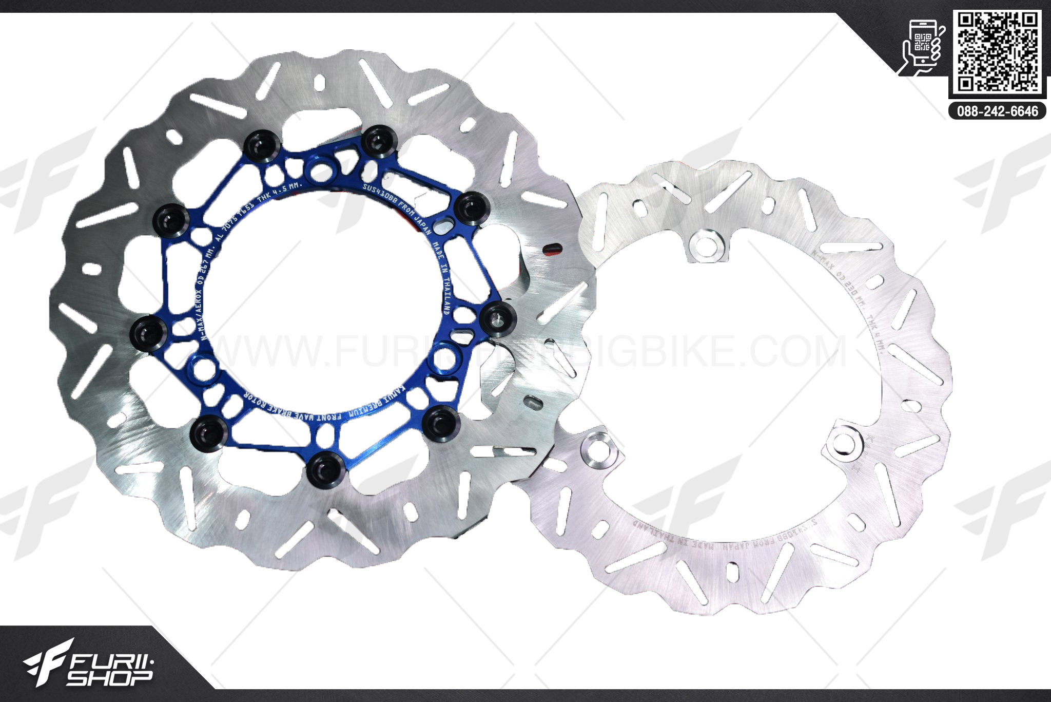 จานดิสก์หน้า+หลัง 267+230mm SUS FROM JAPAN N-MAX