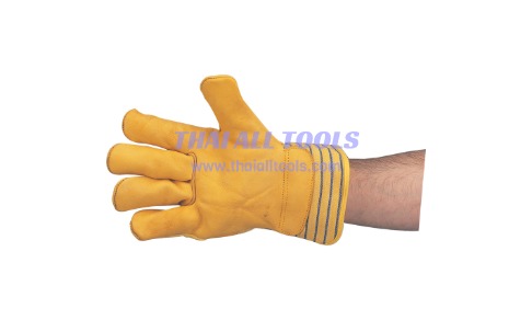ถุงมือ SIZE 10 YELLOW COWHIDE RIGGERS 2"SAFETY CUFFS TUFFSAFE