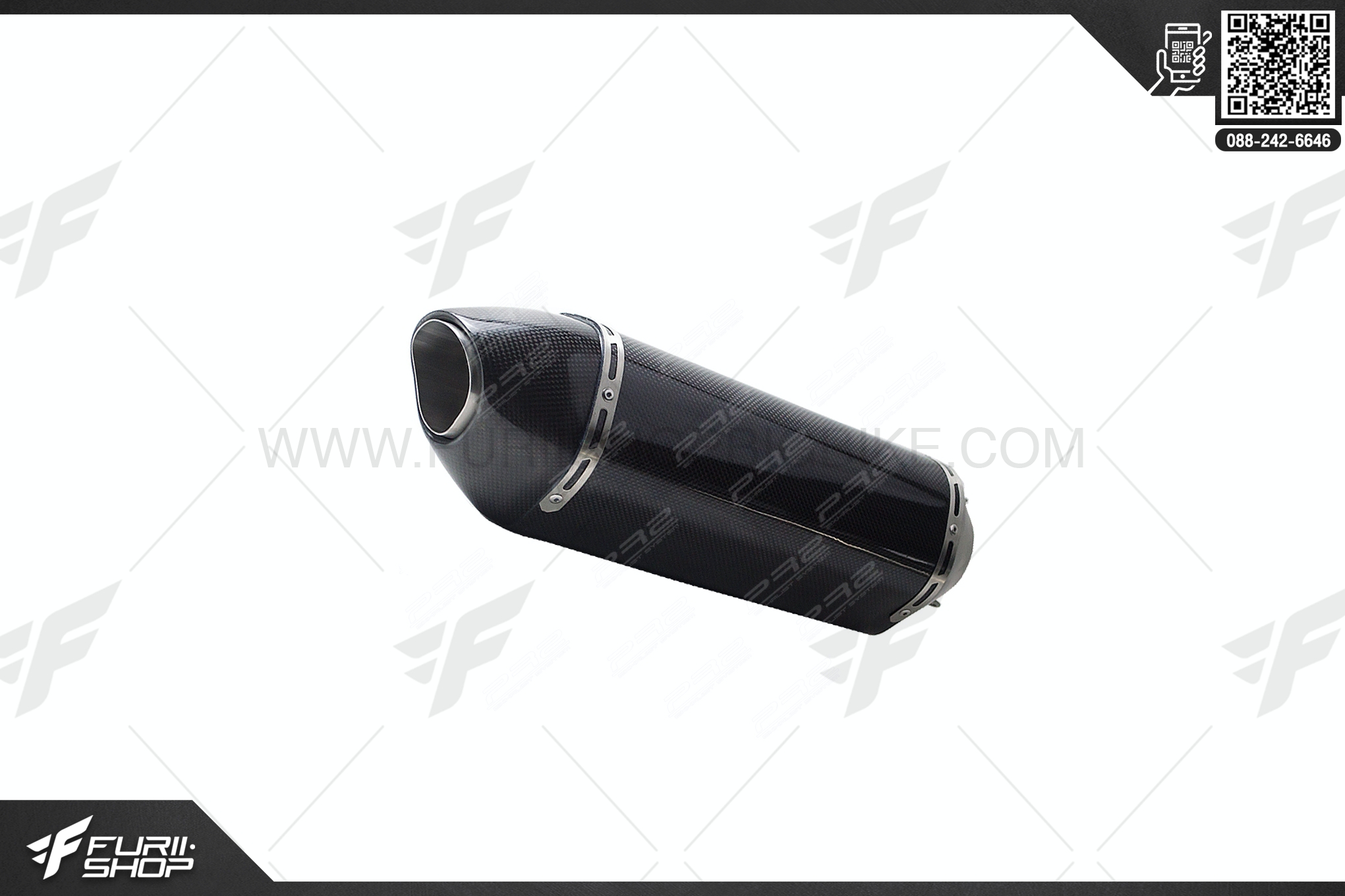 ท่อไอเสีย มอเตอร์ไซค์ PR2 R77 KEVLAR GRADE A FOR YAMAHA M-SLAZ 2015+