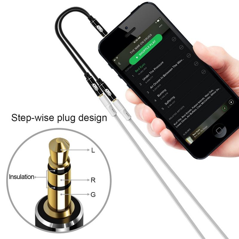 ERTK Headphone Adapter สายแปลงหูฟัง 1 ออก 2 ให้รองรับ 2 ตัวพร้อมกัน สำหรับมือถือ / MP3 / Tablet / PC / Notebook