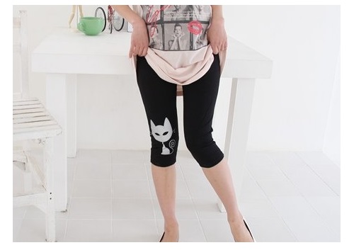 กางเกงเลกกิ้งคนท้อง ลายการ์ตูนน้องแมว