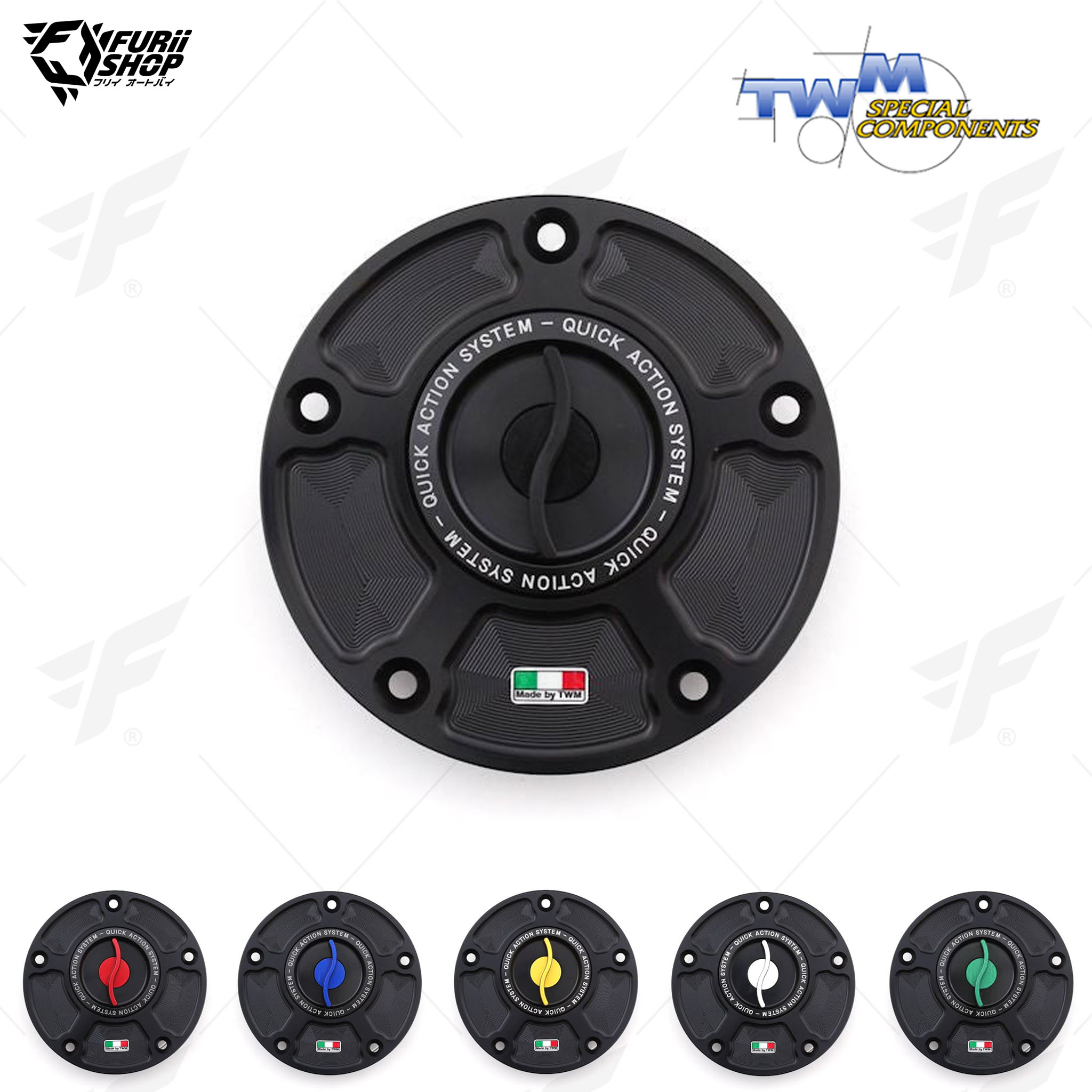 ฝาถังน้ำมัน Aluminium Fuel Cap TWM TKPR.03 : for Kawasaki VERSYS/ER-6 06-16/ZX-10R/RR 06-20/ZX-6R 07-17/Z 750/Z 800/R 07-16/Z 1000/SX/R 07-20/ZZR-1400/NINJA H2/R 16-21