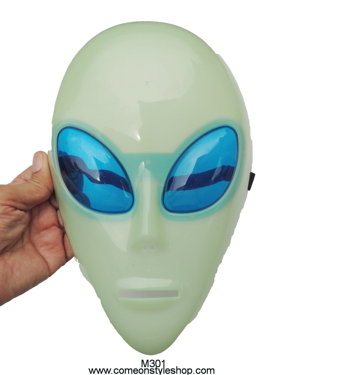 หน้ากากเอเลียน alien ยูเอฟโอ สีเขียวเรือนแสง หน้ากากปาร์ตี้ ออกงาน แฟนซี คอสเพลย์ หน้ากากคุณภาพ Green Alien UFO Space