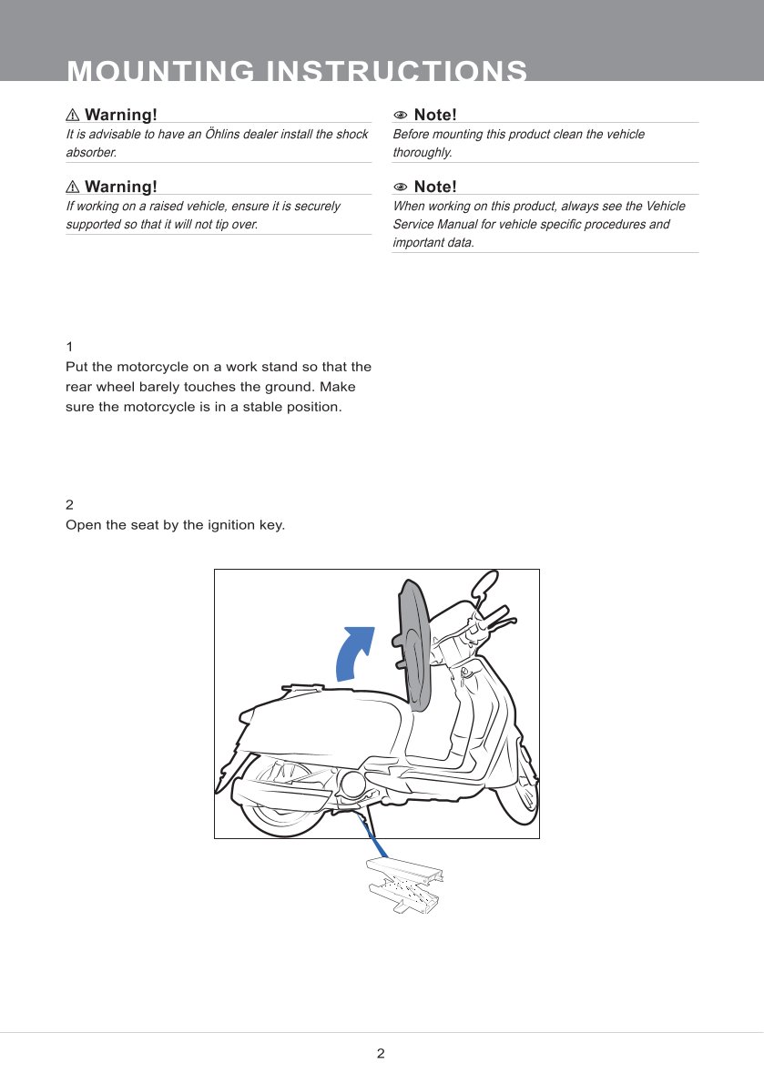 โช๊คหลังแต่ง Ohlins LA345 For Lambretta V200 ปี 2019-2023