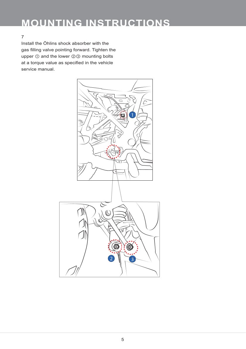 โช๊คหลังแต่ง Ohlins RE907 For Royal Enfield Himalayan ปี 2016-2023