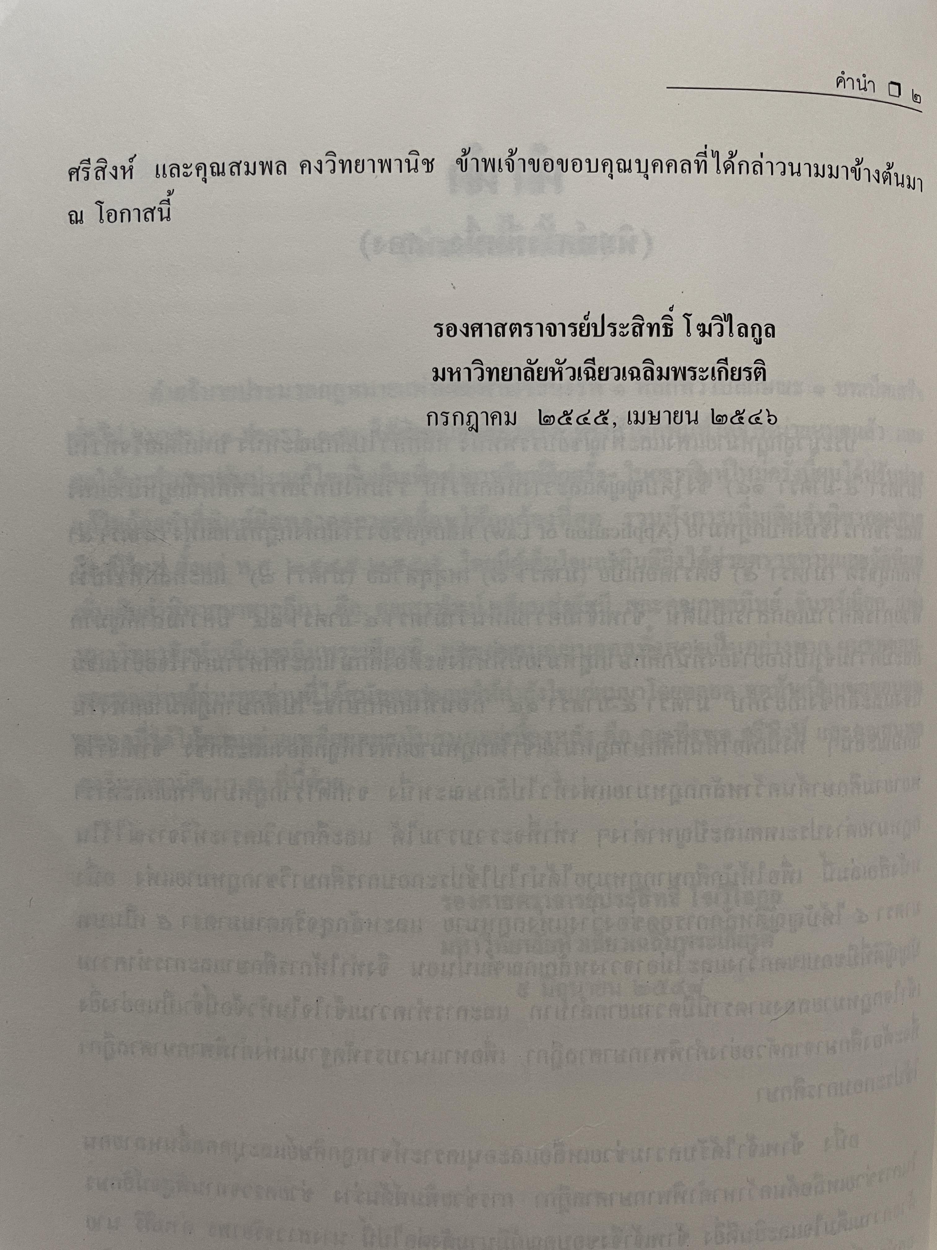 กฎหมายแพ่ง : หลักทั่วไป คำอธิบายประมวลกฎหมายแพ่งและพาณิชย์ มาตรา 4-14 ผู้เขียน ศาสตราจารย์พิเศษประสิทธ์ โฆวิไลกุล คณะนิติศาสตร์ จุฬาลงกรณ์มหาวิทยาลัย 3,500 กรัม