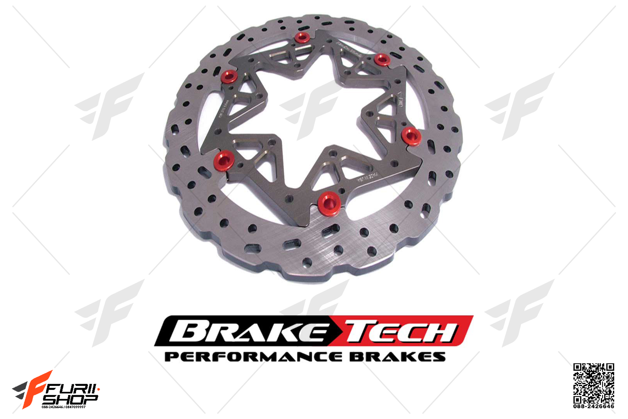 จานเบรคหน้า BRAKETECH STAINLESS FOR YAMAHA R6 2017