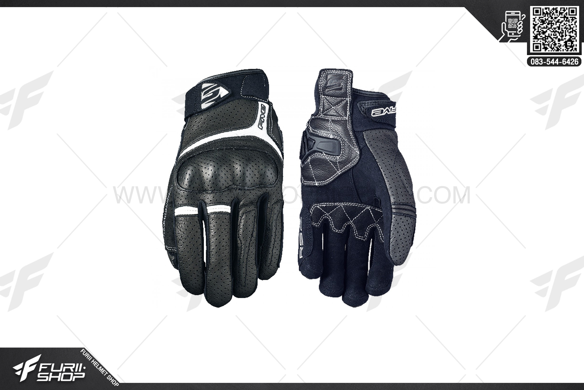 ถุงมือ Five RS2 BLACK white