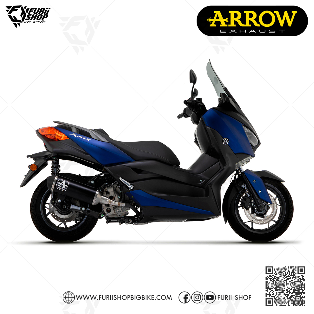 ท่อมอเตอร์ไซค์ Arrow Slip on Dark-Carbon : for Yamaha XMax 300 2017-2020/All new euro5 2021-2023