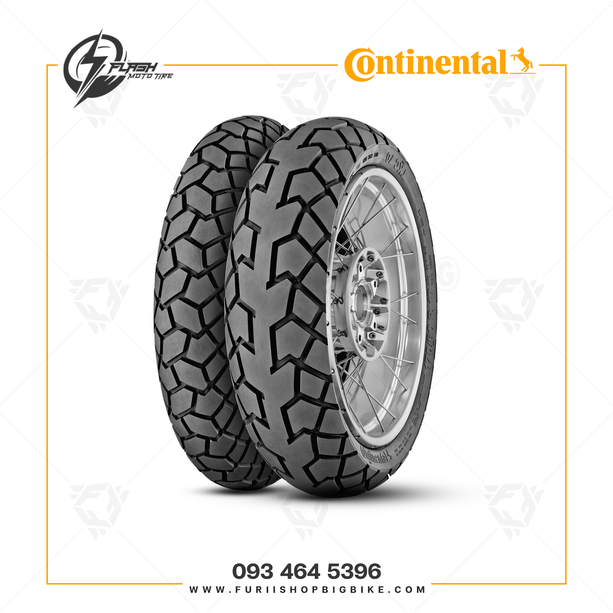 ยางมอเตอร์ไซค์ CONTINENTAL Conti TKC70 : F 120/70R19 + R 170/60R17