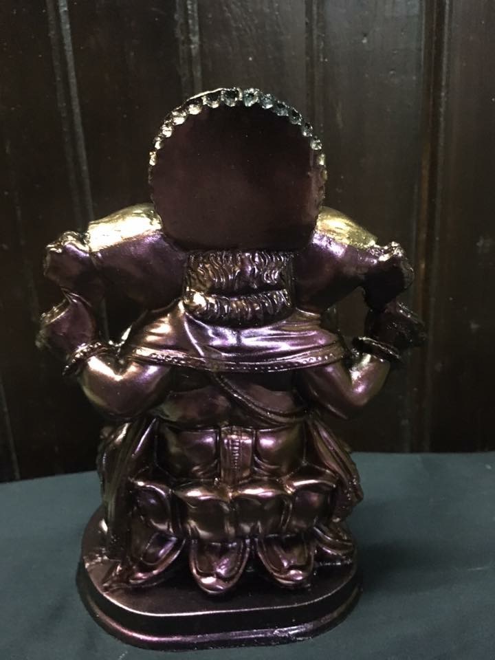 พระพิฆเนศ นั่งบัลลังก์ ประทานพร องค์เล็ก สีม่วงทอง