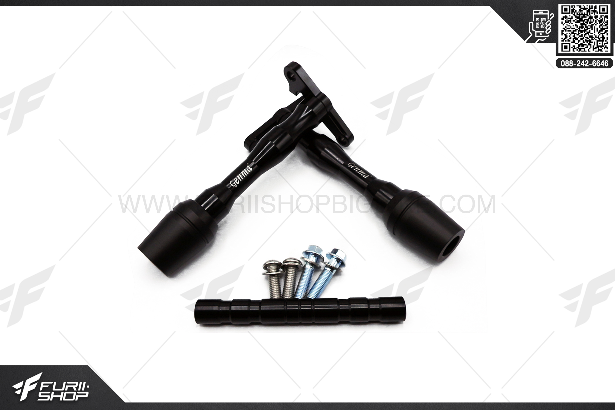 ชุดกันล้มกลาง GENMA รุ่น FKI-Y1028-07 FOR YAMAHA R15 สีดำ