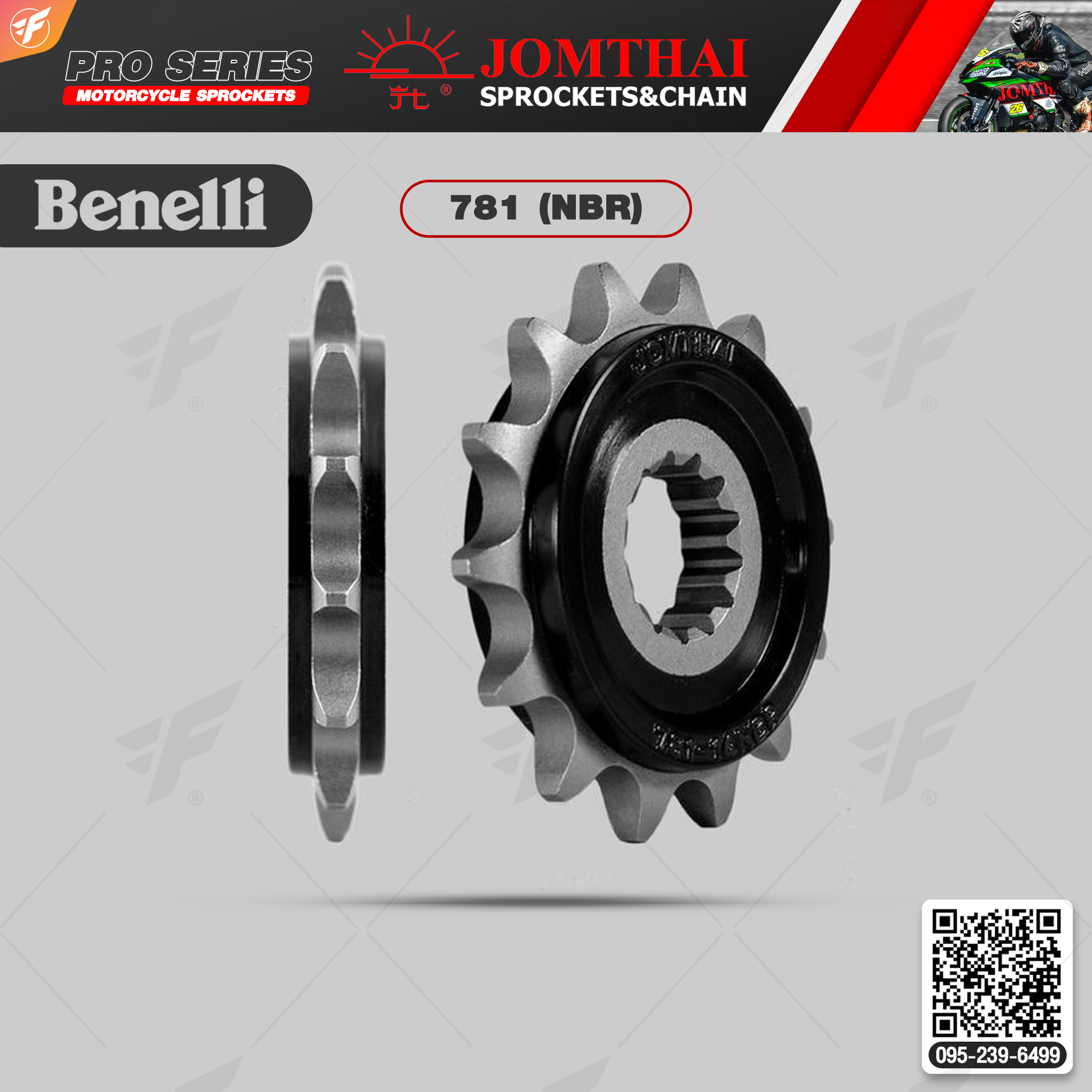 สเตอร์หน้า JOMTHAI (พระอาทิตย์) : 781 (NBR) For Benelli TNT300-600, BN502-600i, Leoncino500, TRK502