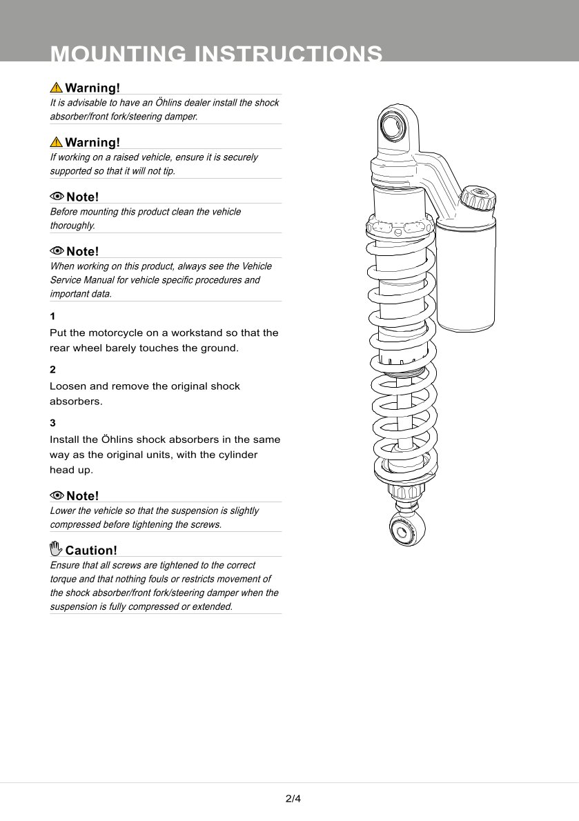 โช๊คหลังแต่ง Ohlins TR965 For Triumph Thruxton R 1200 ปี 2016-2019