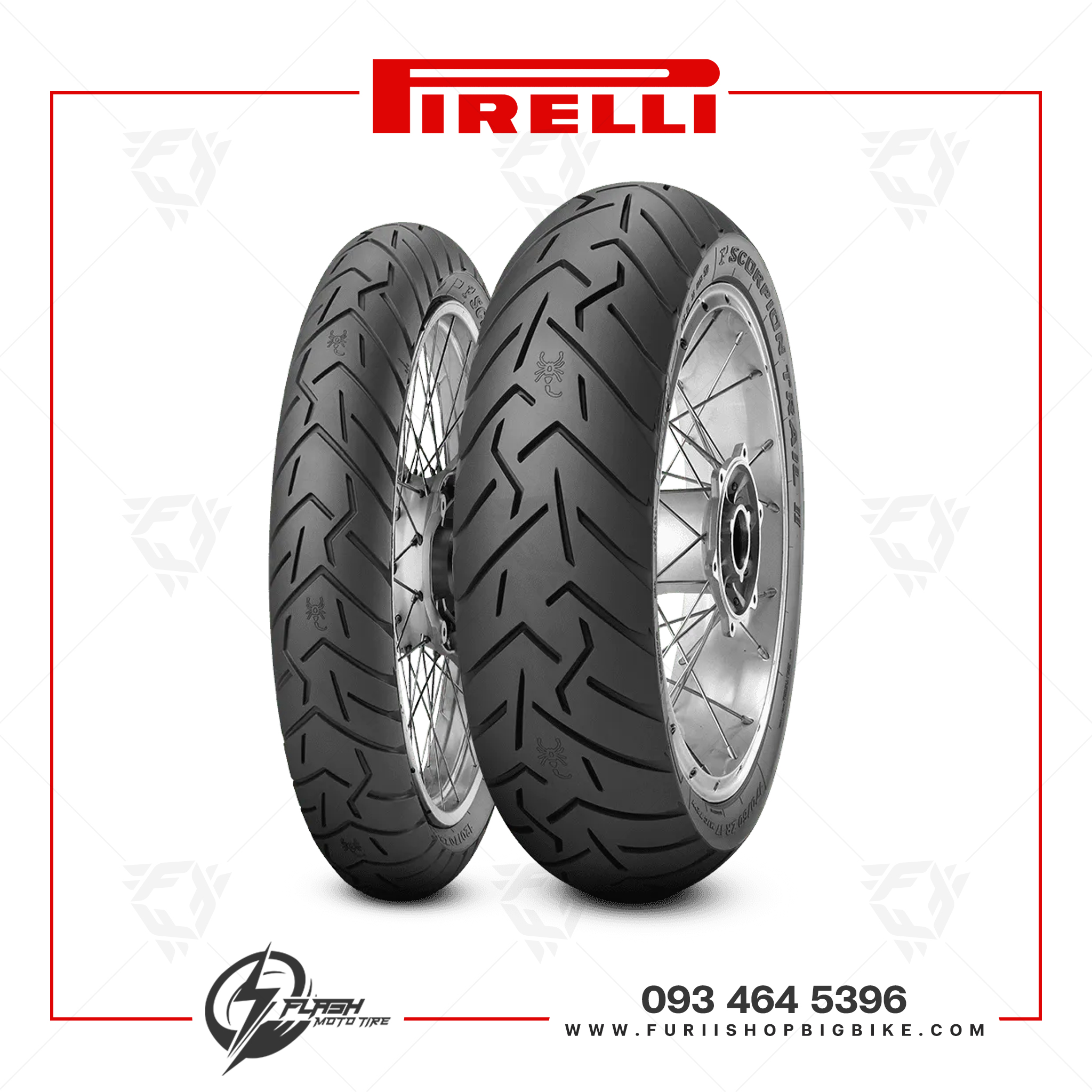 ยางมอเตอร์ไซค์ Pirelli Scorpion Trail II : F 110/80R19 + R 150/70R17
