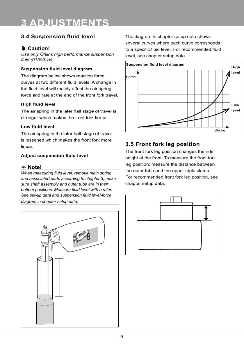 โช้คหน้า OHLINS FF520 FOR Universal Gold All
