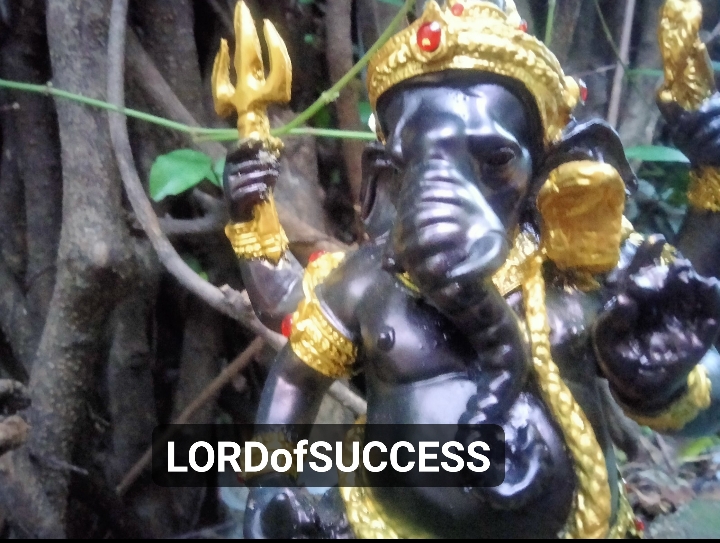 พระพิฆเนศ ปางประทานพร องค์สีดำแสดงถึงพลังความสำเร็จที่มากล้น สูง 10 นิ้ว