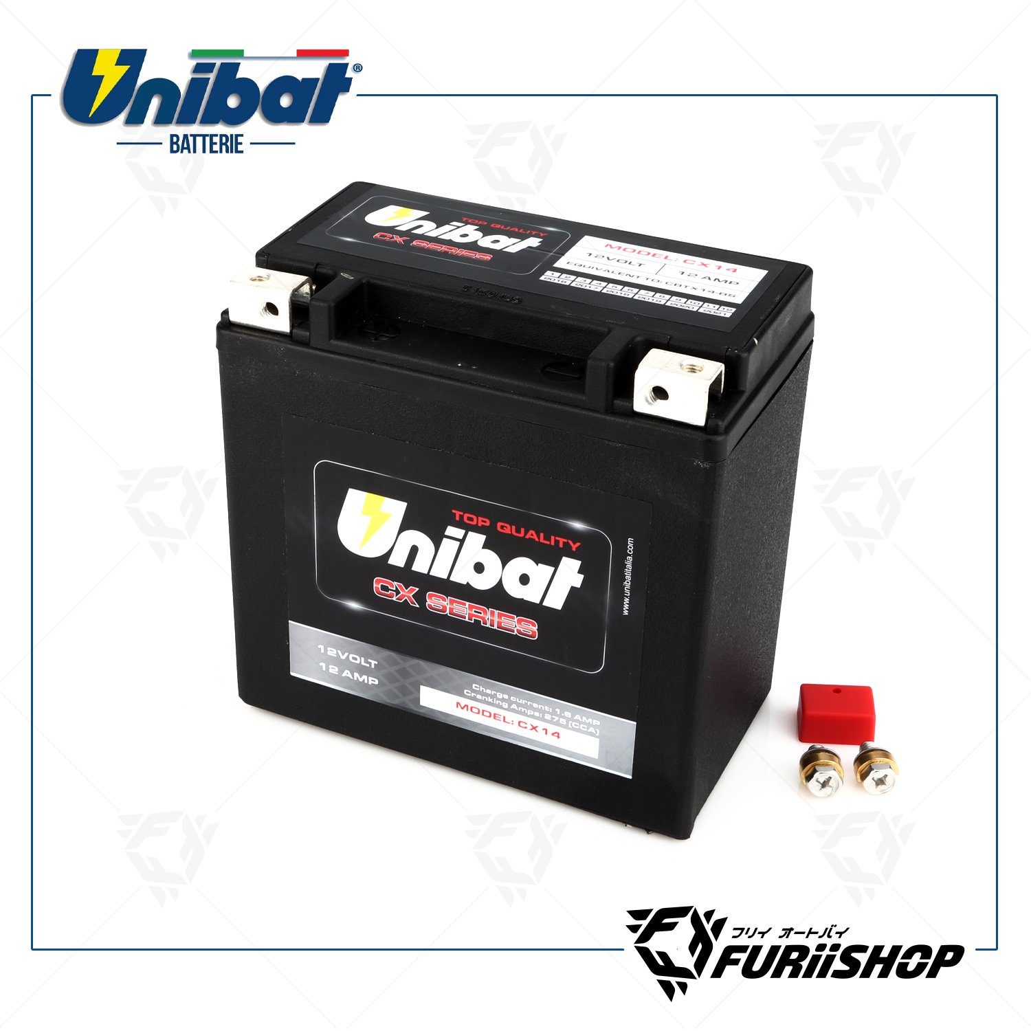 แบตเตอร์รี่รถมอเตอร์ไซต์ Unibat Battery CX Series CX14 For BMW , KTM , KAWASAKI