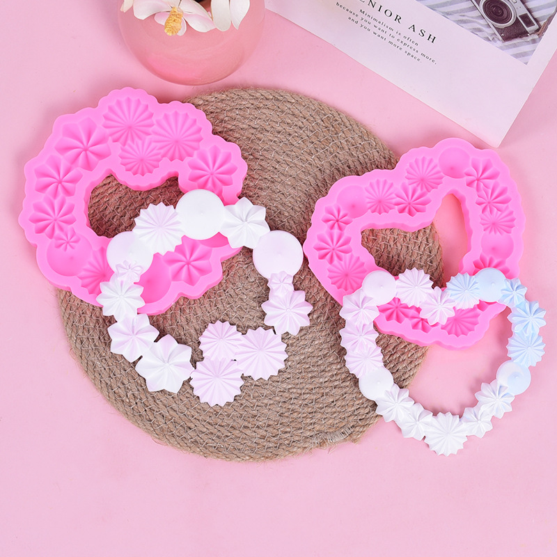 แม่พิมพ์ซิลิโคน หัวใจ ดอกไม้พวงมาลัย DIY