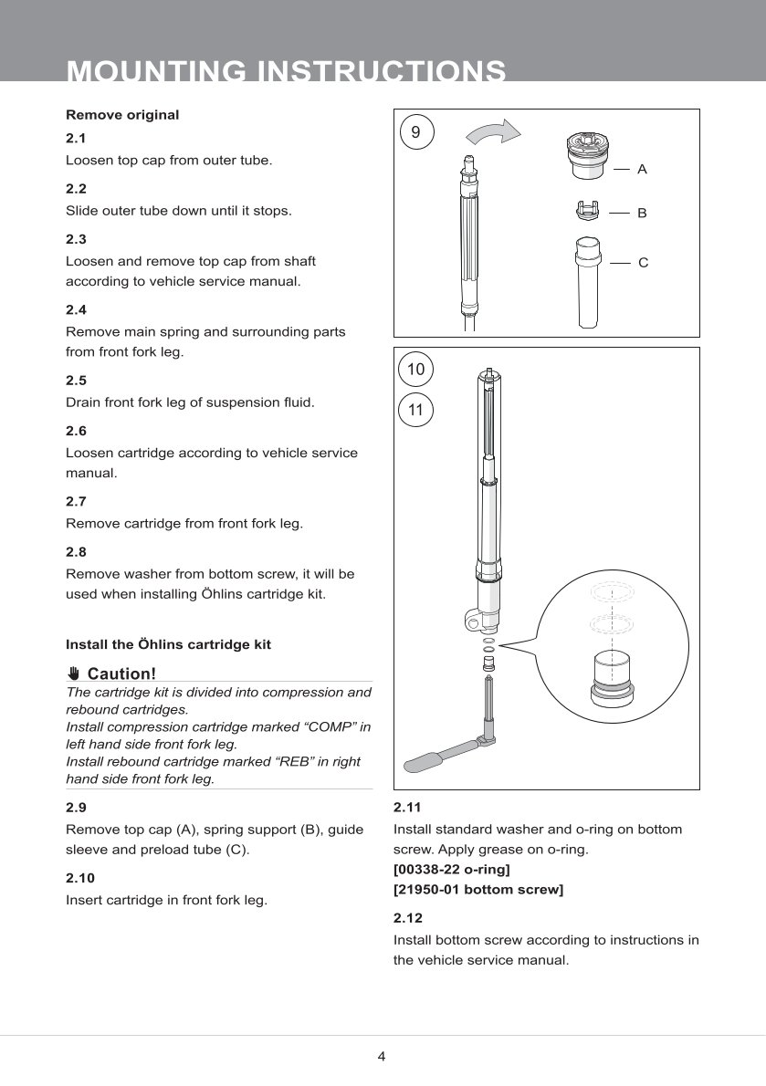 สปริงโช้คหน้า Ohlins FKA114 For Yamaha Ténéré 700 Rally Edition 2023-2024