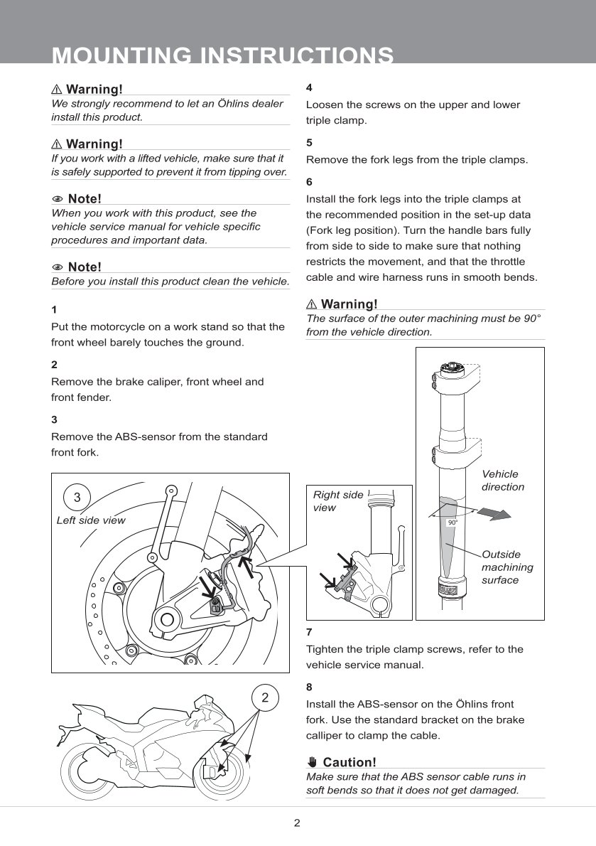 โช้คหน้า OHLINS FGRT232 FOR BMW S 1000 RR 2019-2023