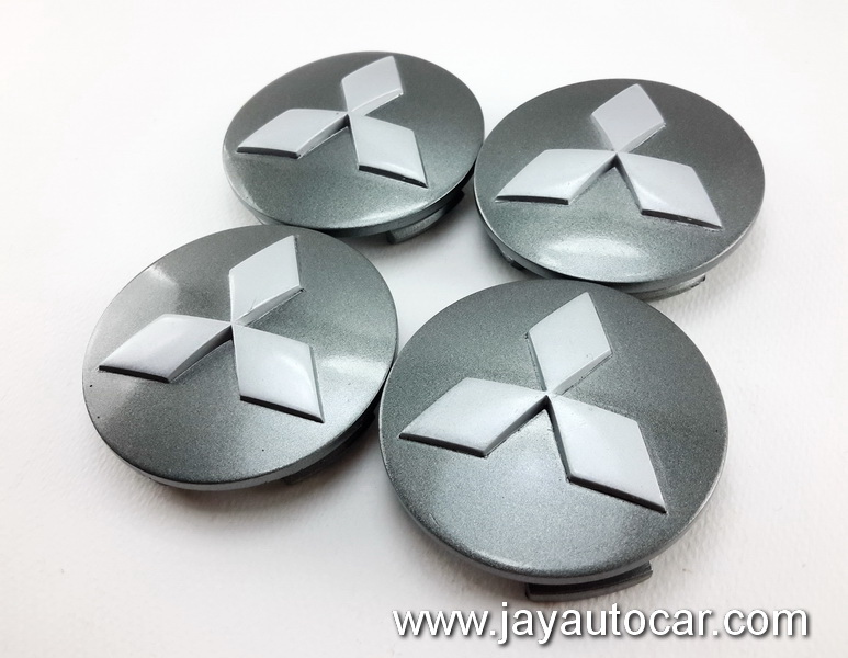 ฝาล้อรถยนต์ ฝาล้อแม็กซ์ ฝาล้อแต่ง MITSUBISHI สำหรับ ล้อแม็ก เดิม แท้ สีเทา โลโก้สีขาว 1ชุด 4ชิ้น ไซต์มาตรฐาน