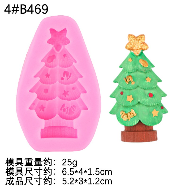 แม่พิมพ์ซิลิโคนต้นคริสต์มาสเค้กตกแต่งแม่พิมพ์ช็อกโกแลต