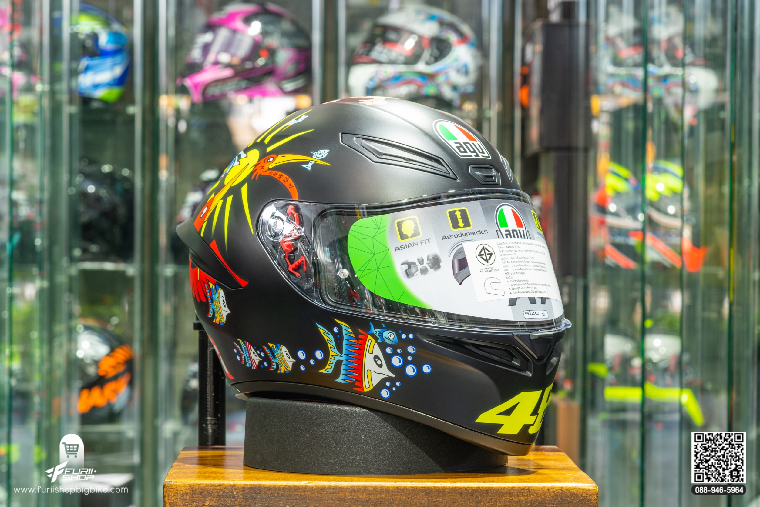 หมวกกันน็อค AGV K1 WHITE ZOO MATT BLACK