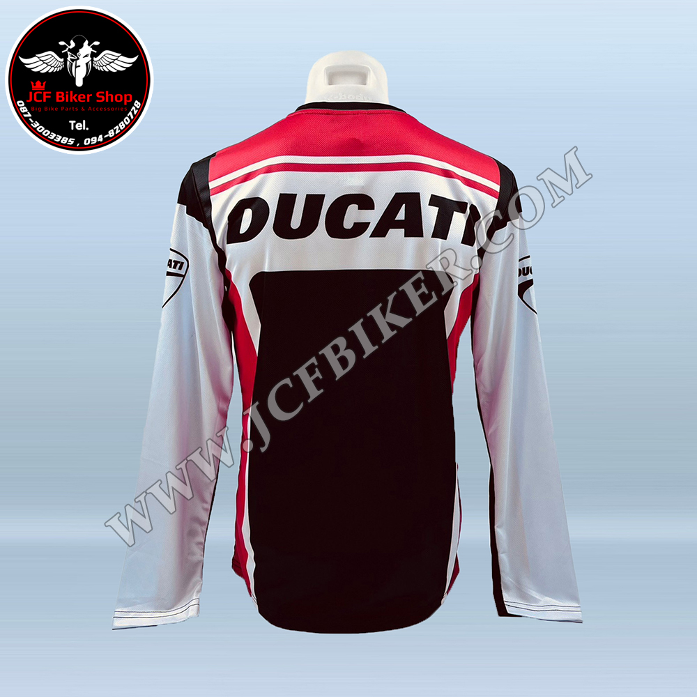 เสื้อยืดขี่มอเตอร์ไซค์ เสื้อยืดมอเตอร์ไซค์ เสื้อแขนยาวDucati JT-528L เนื้อผ้าไมโคไฟเบอร์มีประสิทธิภาพในการซับเหงื่อสูงผ้าไม่เหนียวติดตัว