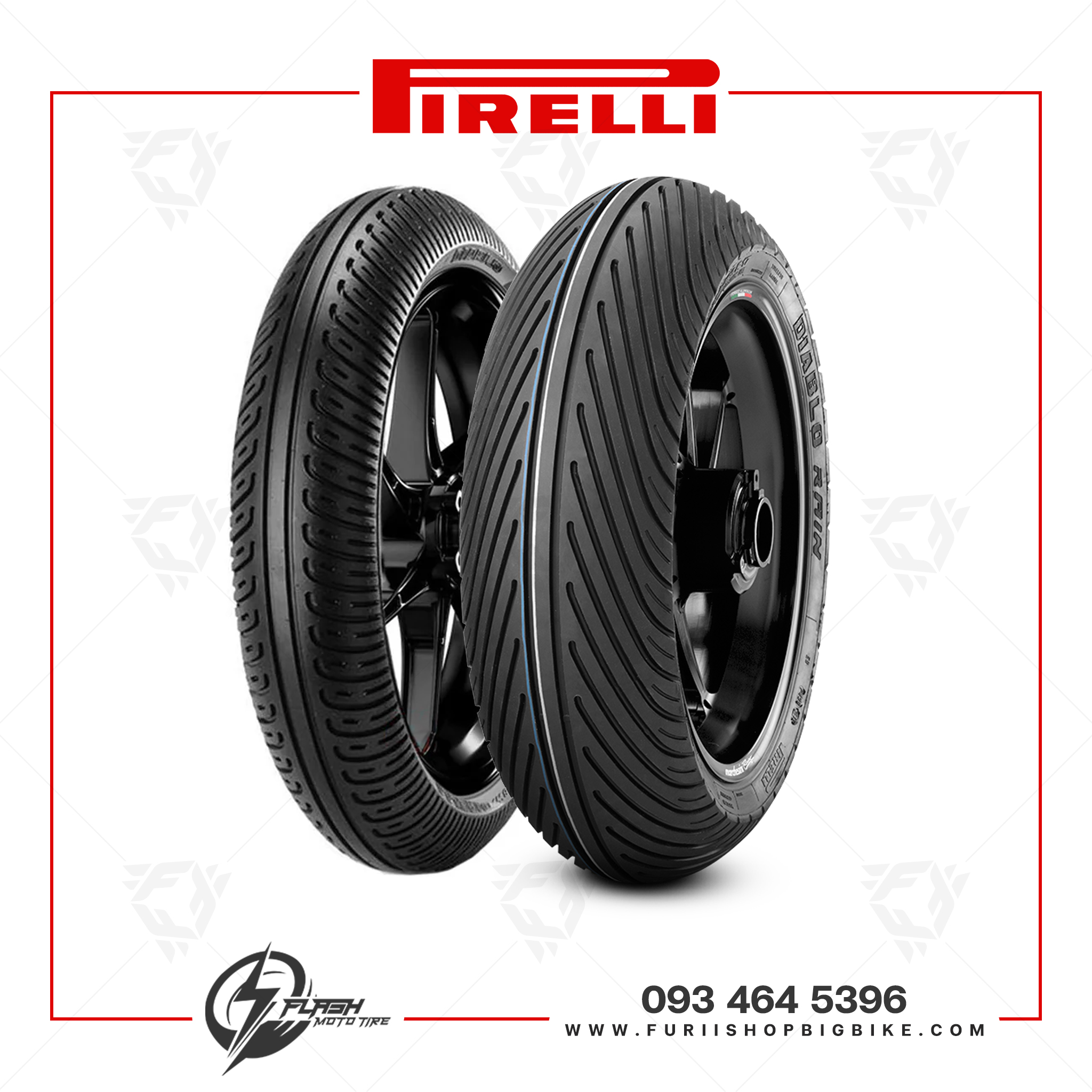ยางมอเตอร์ไซค์ Pirelli DIABLO RAIN : F 110/70 R17 NHS TL SCR1 ยางใช้สำหรับการแข่งขัน (100-400cc.)