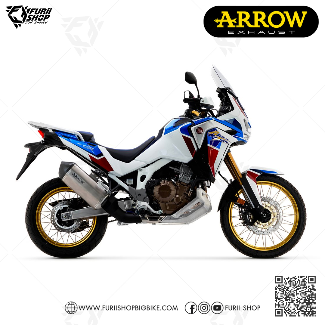 ท่อมอเตอร์ไซค์ Arrow Slip on Sanora Titanium-Carbon : for Honda AfricaTwin 2020-2023 CRF1100L