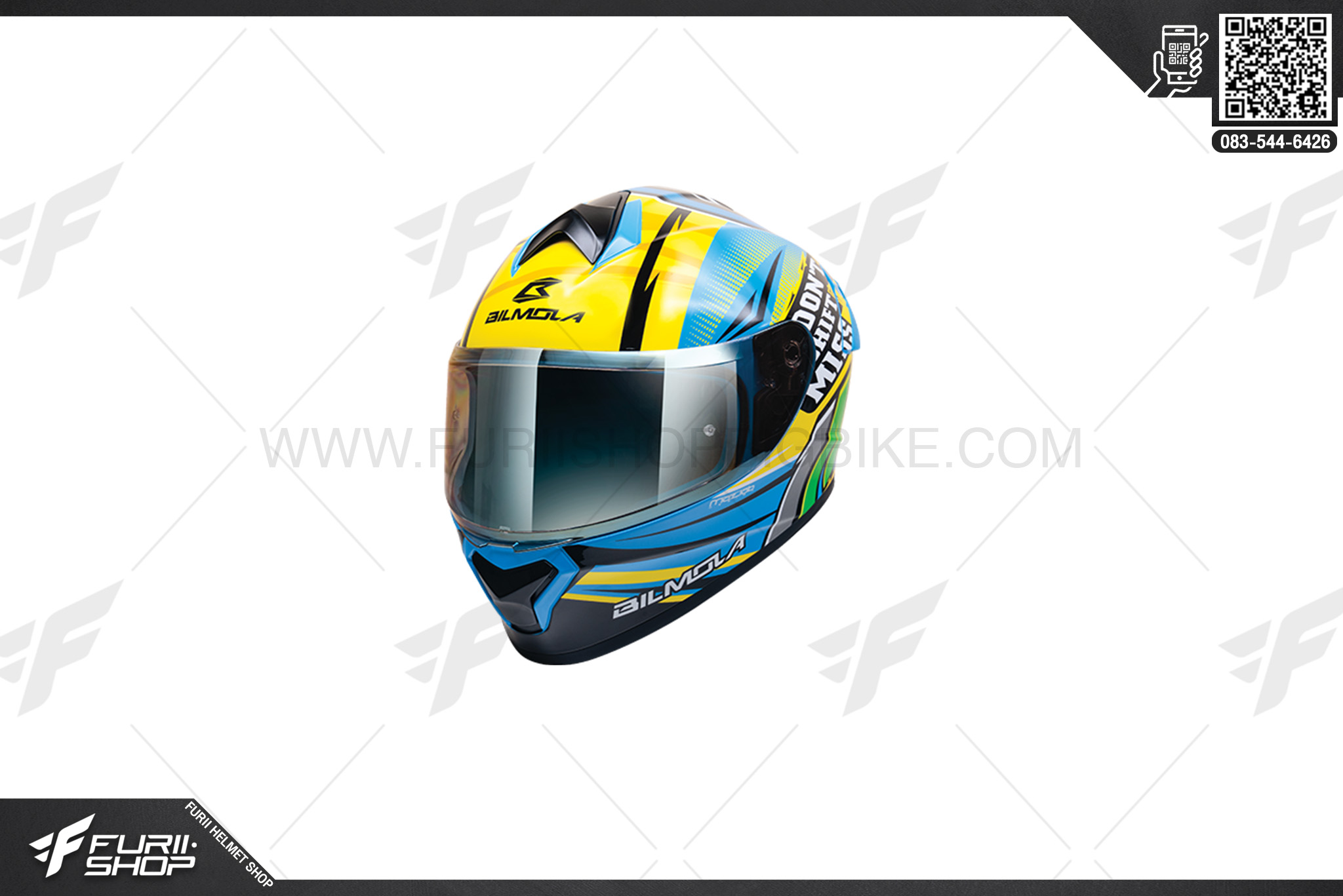 หมวกกันน็อค BILMOLA RAPID S DON'T SHIFT MISS YELLOW BLUE