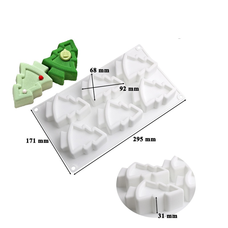 แม่พิมพ์เค้กมูสต้นคริสต์มาสช็อกโกแลต