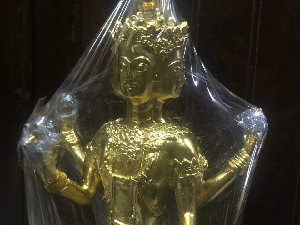 พระตรีมูรติ ทองเหลือง ปิดทอง