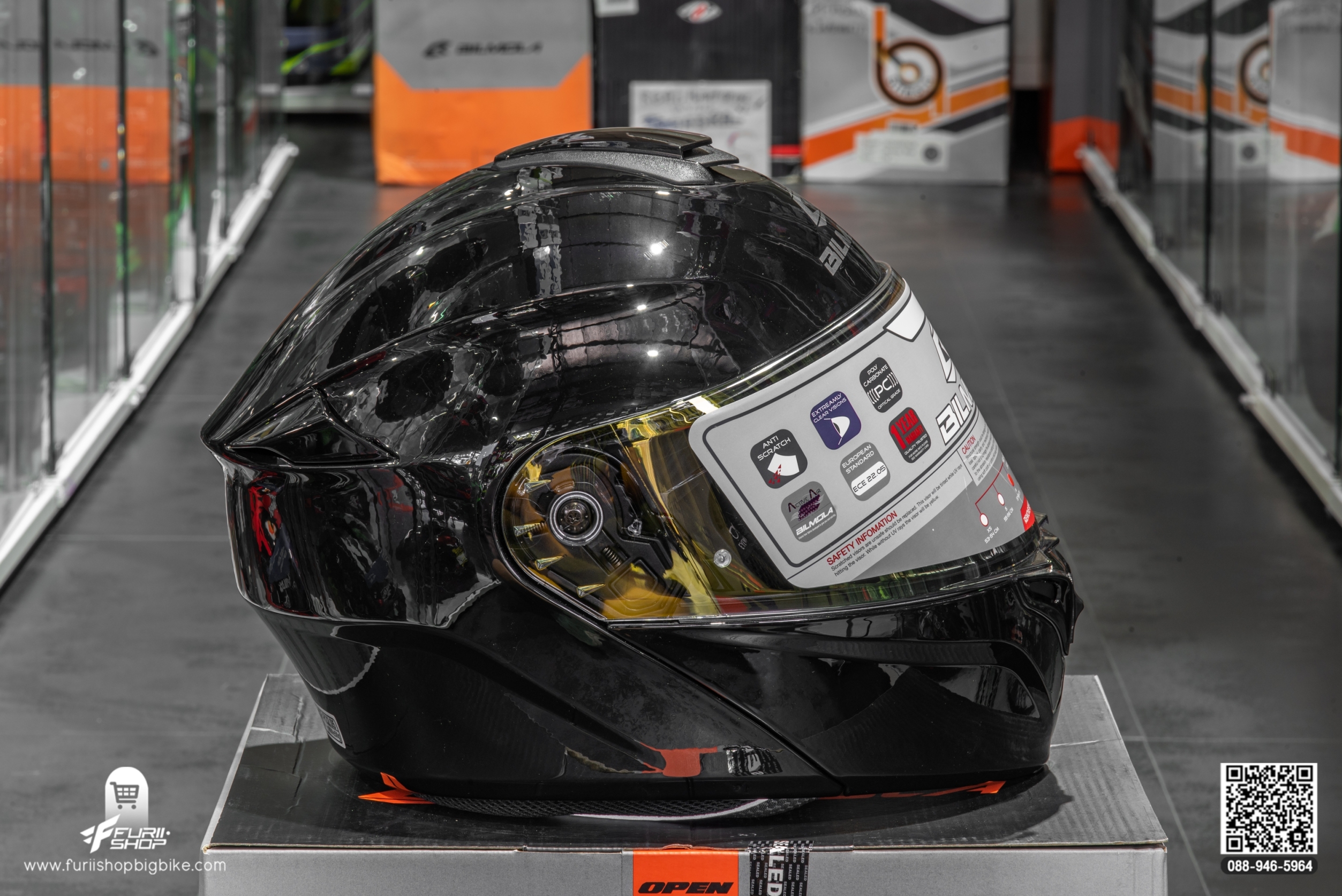 หมวกกันน็อค BIMOLA EXPLORER PLAIN BLACK (GLOSSY)