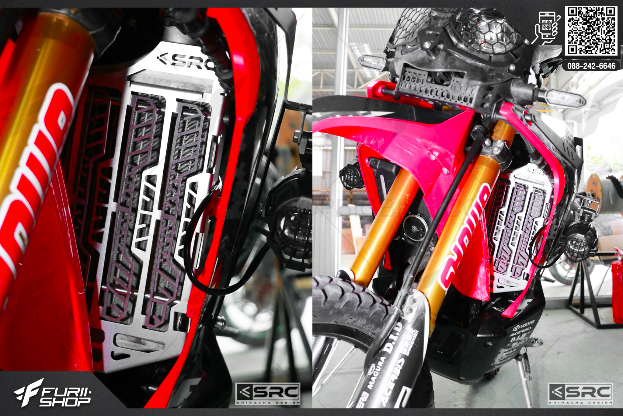 การ์ดหม้อน้ำ SRC CRF250RALLY Stainless