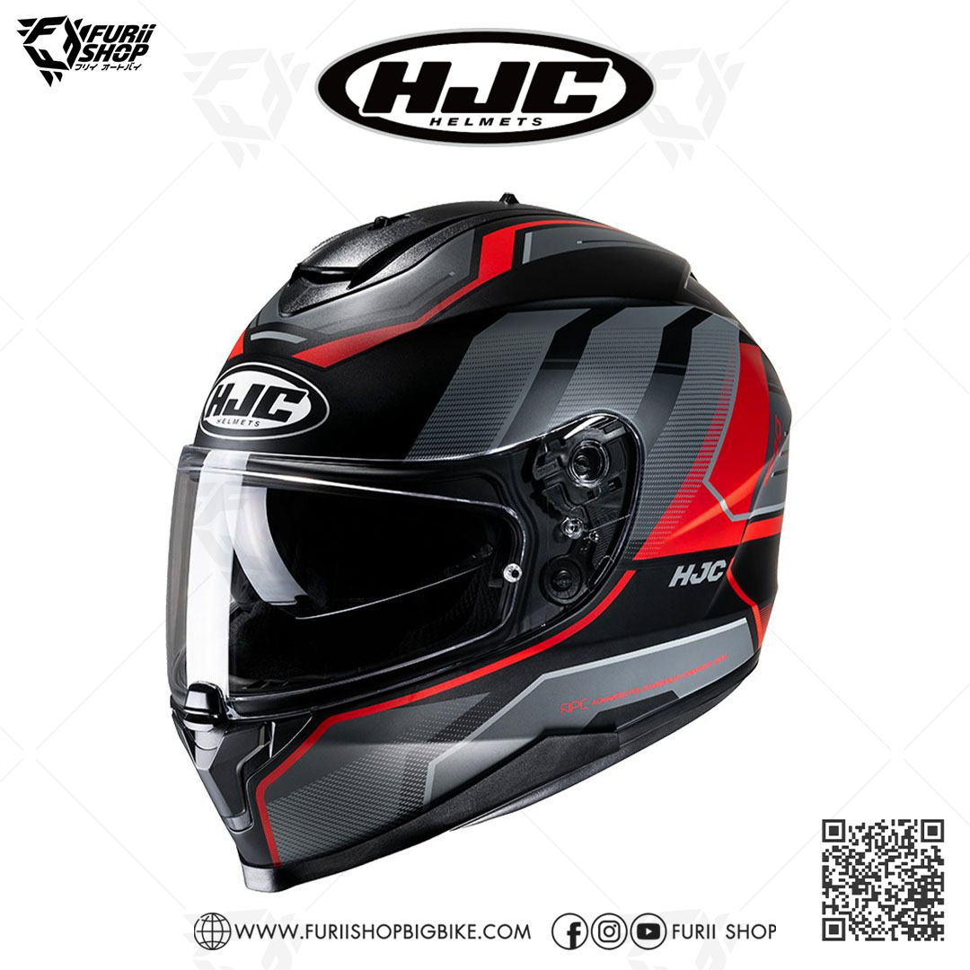 หมวกกันน็อคเต็มใบ(มีแว่นกันแดด) HJC C70 : NIAN MC1SF
