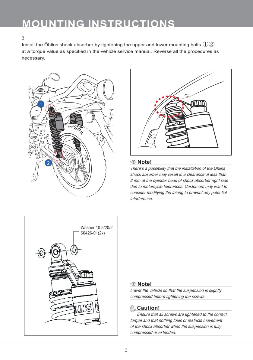 โช๊คหลังแต่ง Ohlins YA404 For Yamaha PG-1 ปี 2023-2024