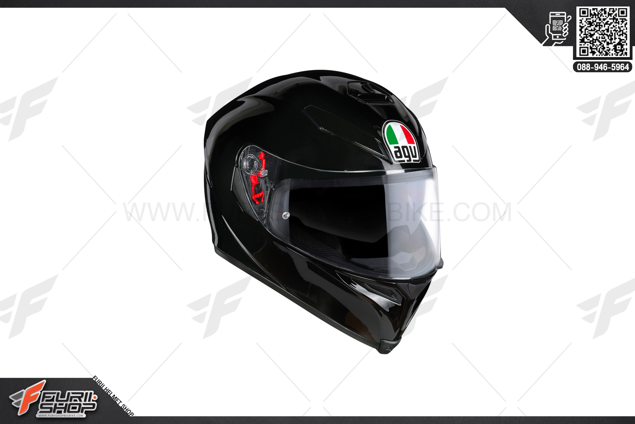 หมวกกันน็อค AGV K-3 SV SOLID BLACK