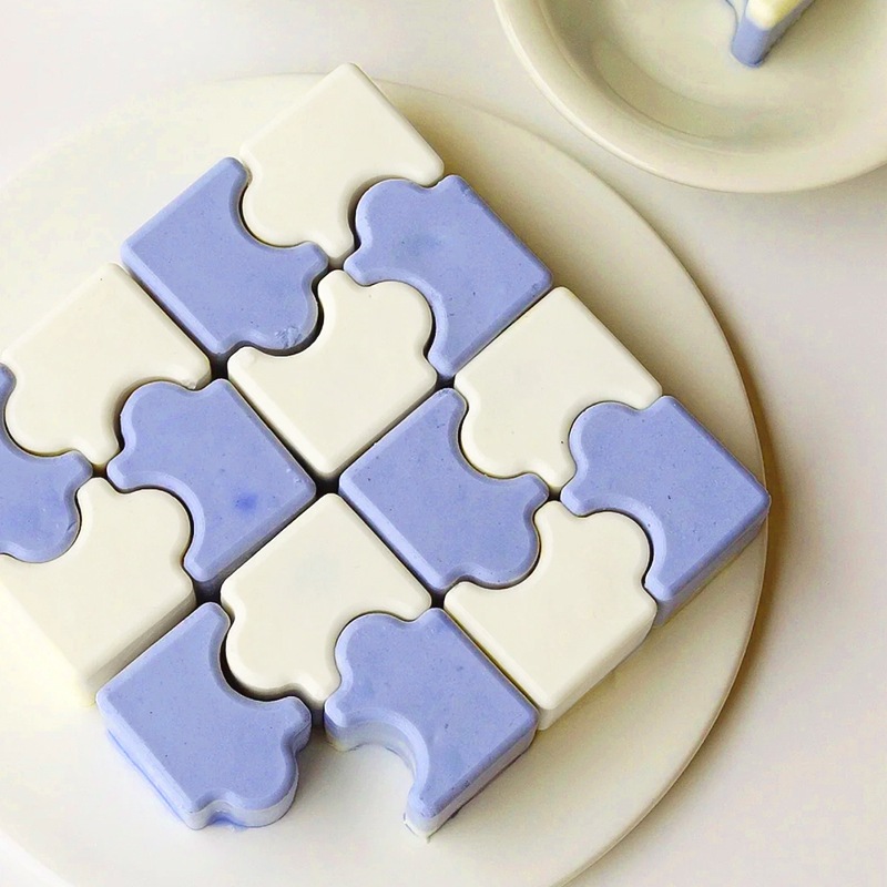 แม่พิมพ์ซิลิโคน จิ๊กซอ DIY แม่พิพม์เค้กมูส 20ช่อง